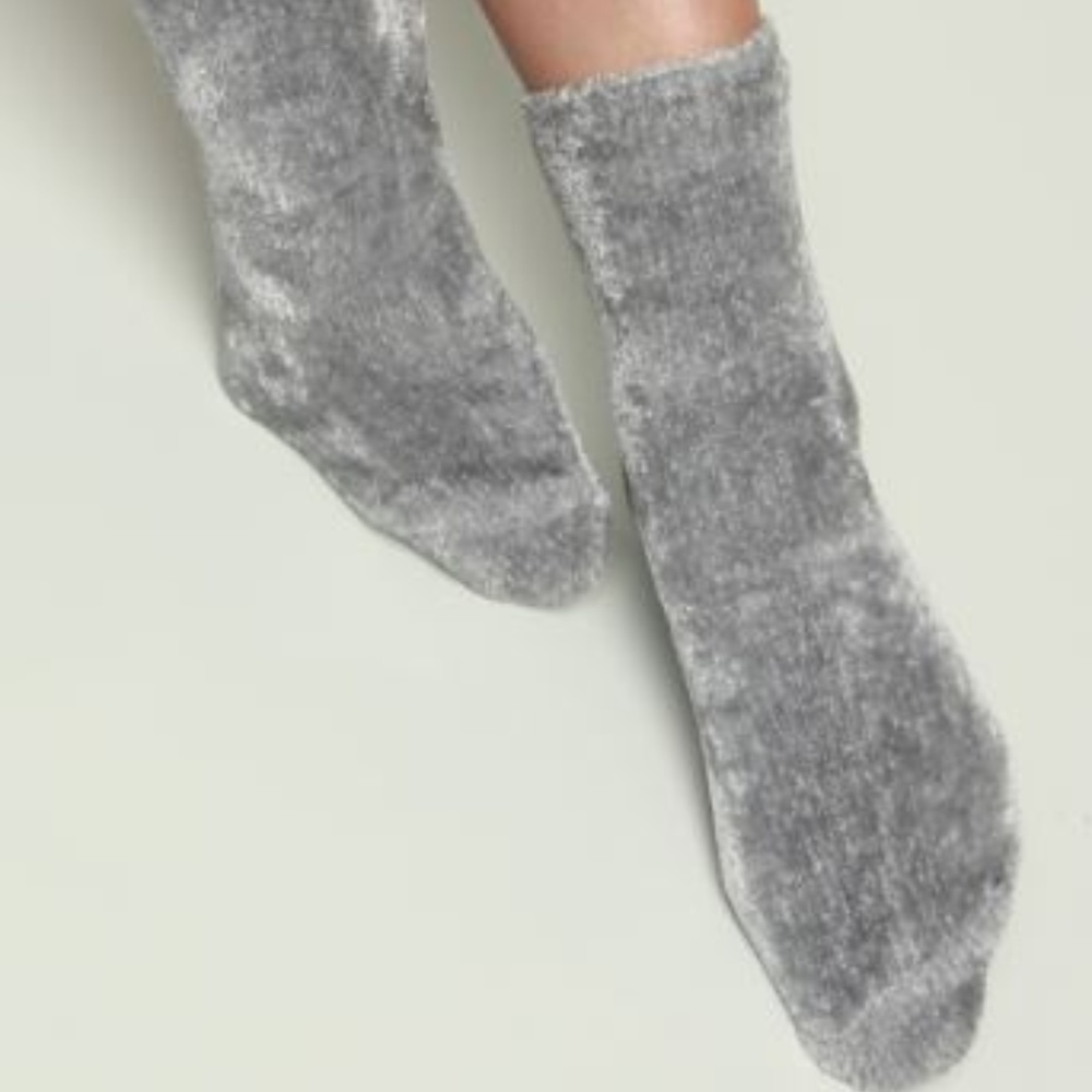 LUXURY SUPER SOFT CHENILLE SOCKS IN GREY
